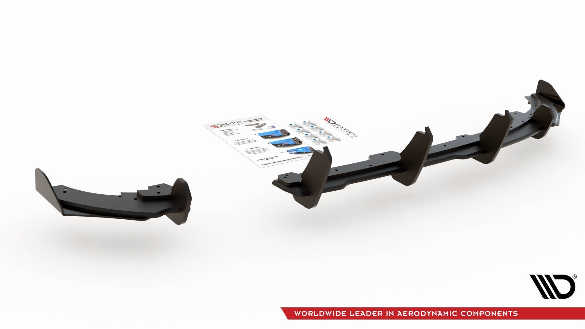 Robuste Racing Diffusor Heck Ansatz +Flaps für Volkswagen Polo GTI Mk6 schwarz Hochglanz