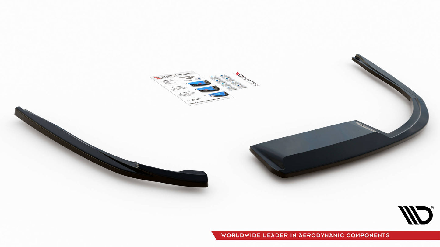 Heck Ansatz Flaps Diffusor für Jaguar XF R-Sport Mk2 schwarz matt