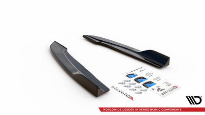 Heck Ansatz Flaps Diffusor V.4 für Ford Focus ST-Line Kombi Mk4 Carbon Look