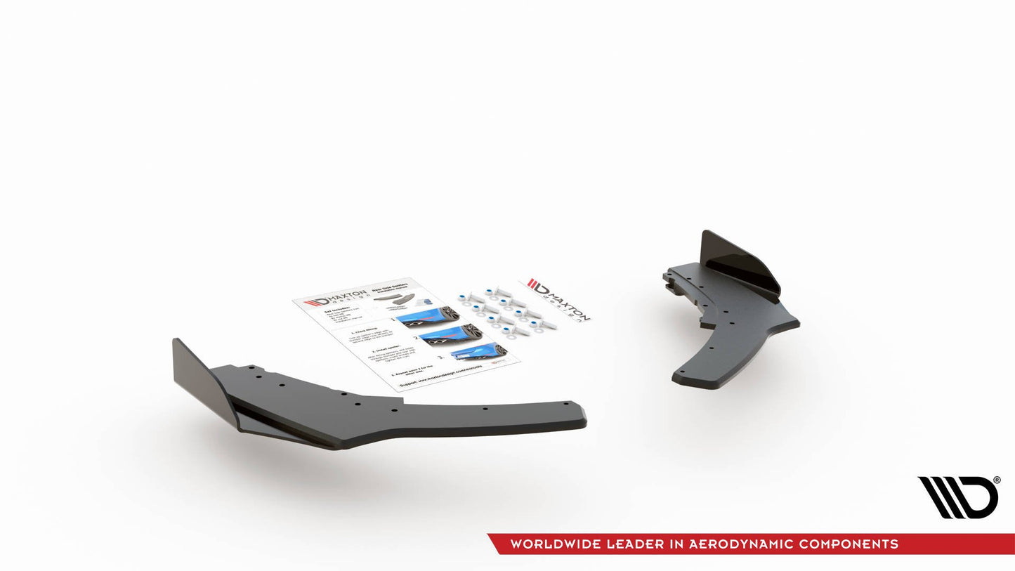 Robuste Racing Heck Ansatz Flaps Diffusor V.2 +Flaps für BMW 1er F20 M140i  schwarz Hochglanz