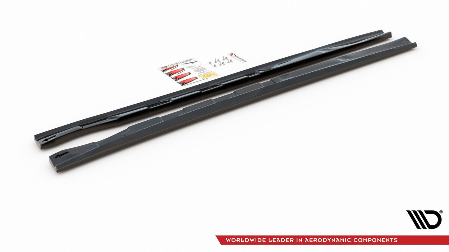 Seitenschweller Ansatz für Alfa Romeo 156 Facelift schwarz matt
