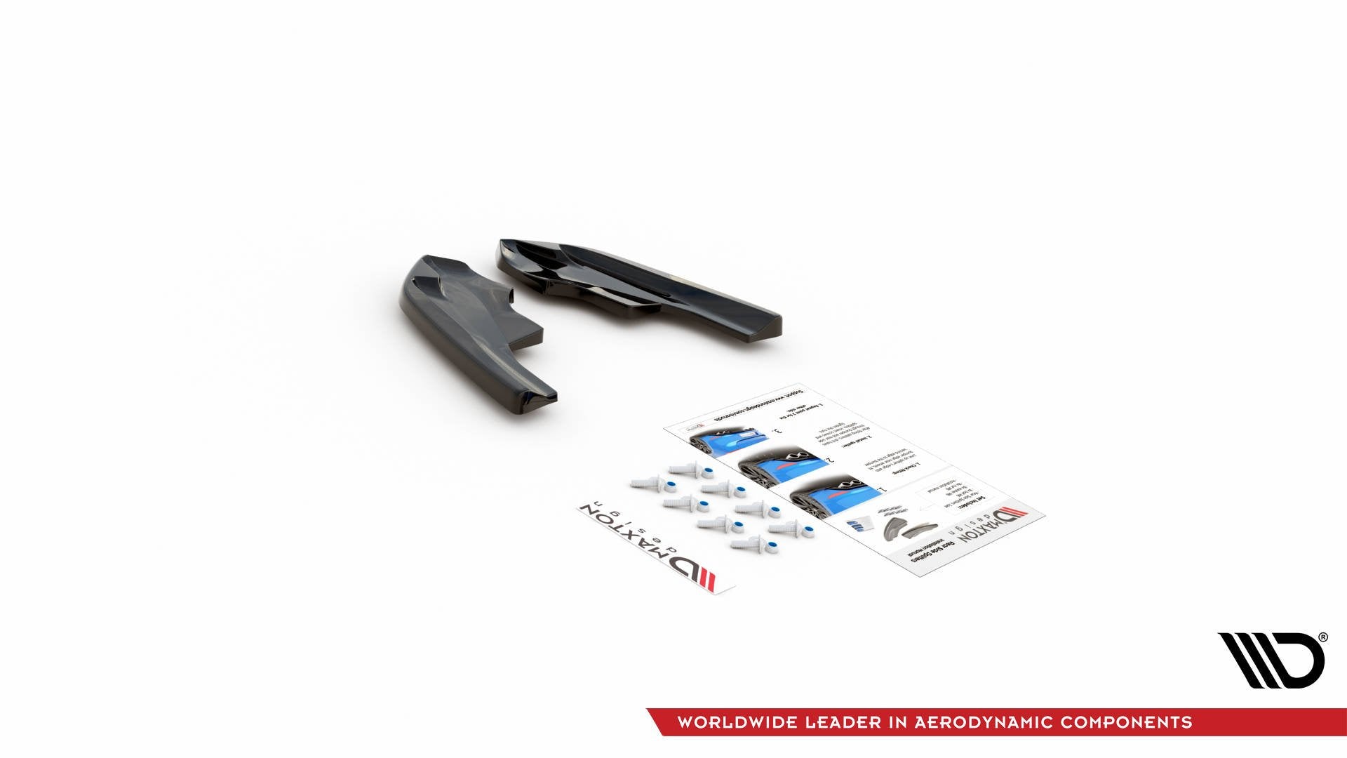 Heck Ansatz Flaps Diffusor V.4 für Volkswagen Golf R Mk8 schwarz matt