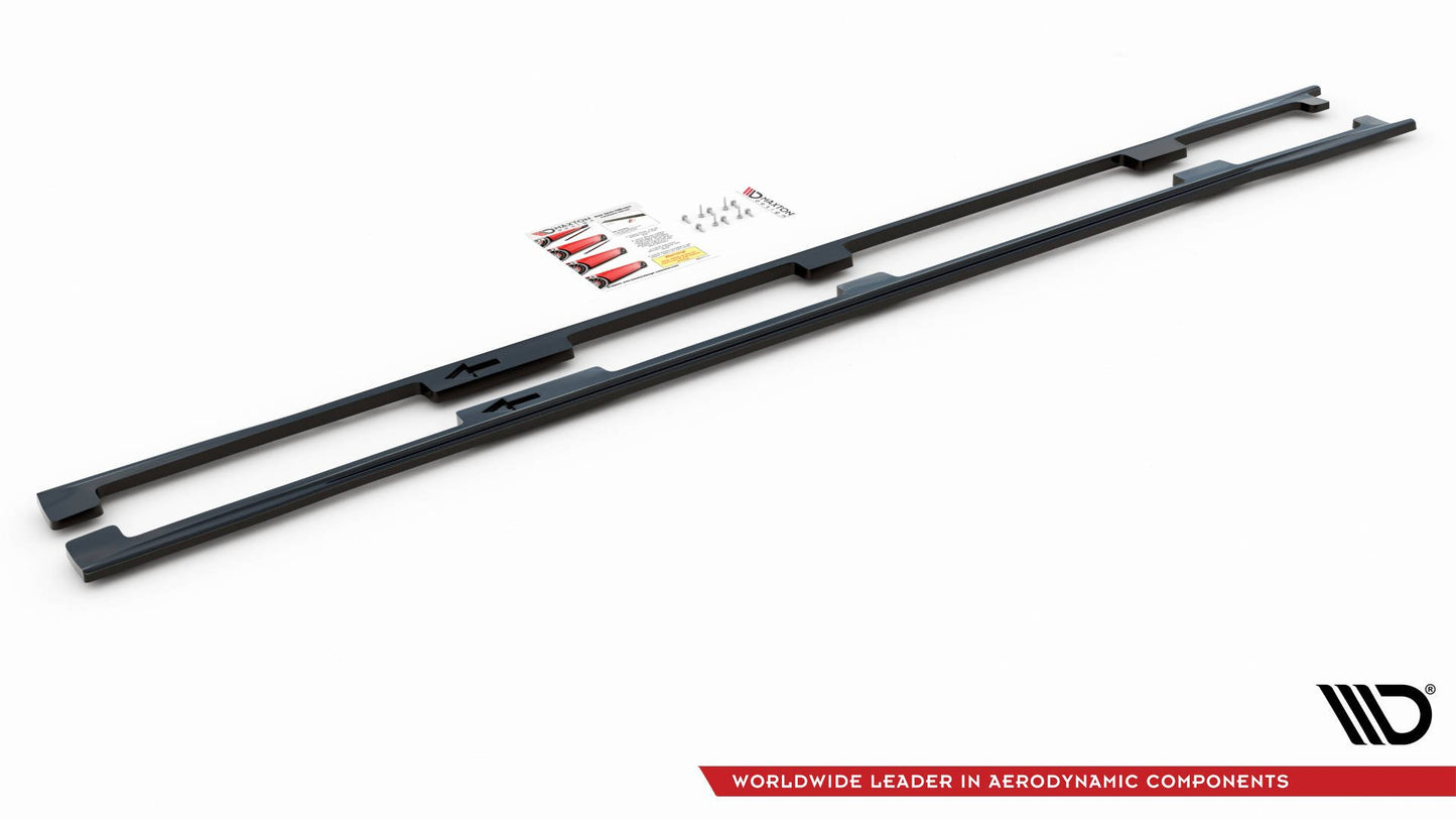 Seitenschweller Ansatz für Lexus LS Long Wheelbase Mk4 Facelift schwarz matt