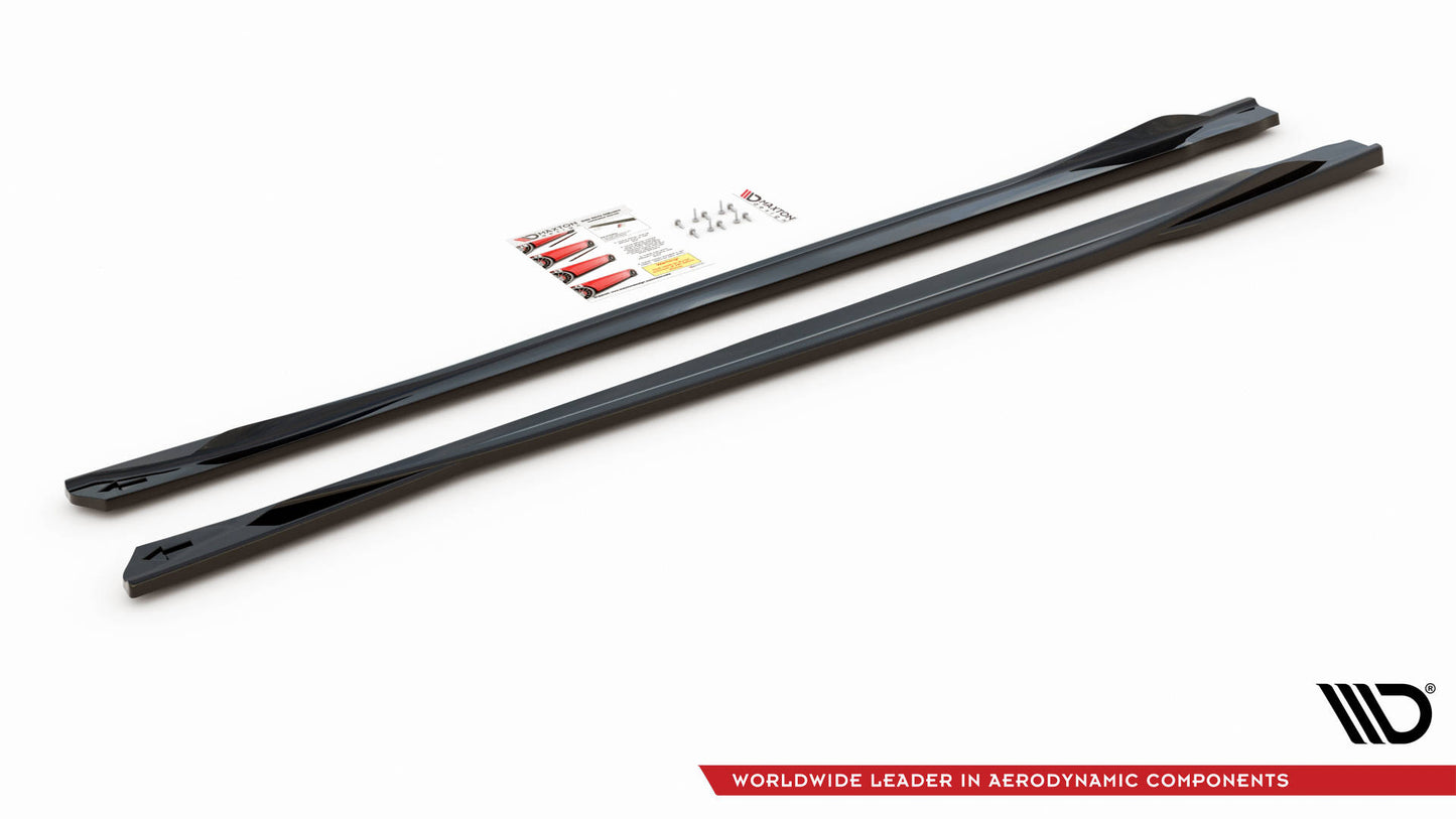 Seitenschweller Ansatz für Toyota Avensis Mk3 Facelift schwarz matt