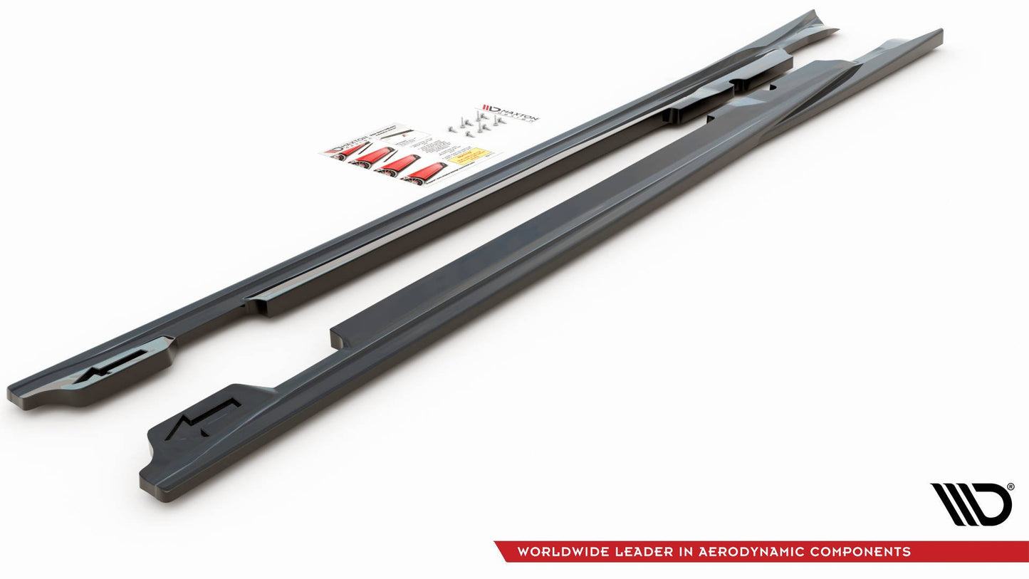 Seitenschweller Ansatz für V.1 für Porsche Panamera Turbo 970 Facelift schwarz matt
