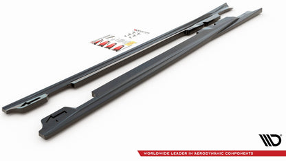 Seitenschweller Ansatz für V.1 für Porsche Panamera Turbo 970 Facelift schwarz matt