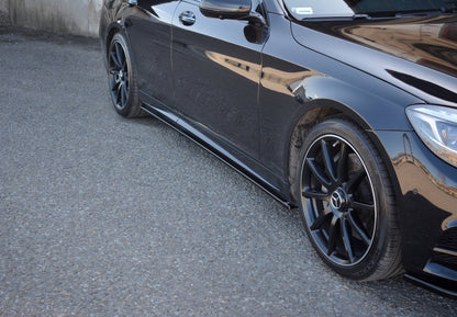 Seitenschweller Ansatz für Mercedes S-KLASSE AMG-LINE W222 schwarz matt