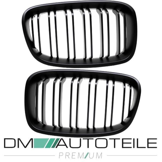 Set Doppelsteg Kühlergrill Schwarz Matt passend für BMW F20 F21 vor Facelift bj 11-15