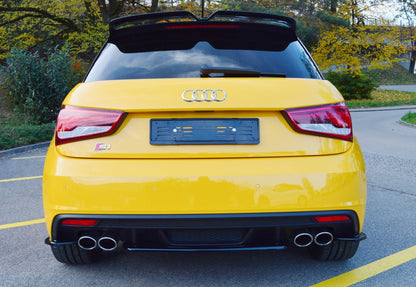 Heck Ansatz Flaps Diffusor für Audi S1 8X Carbon Look