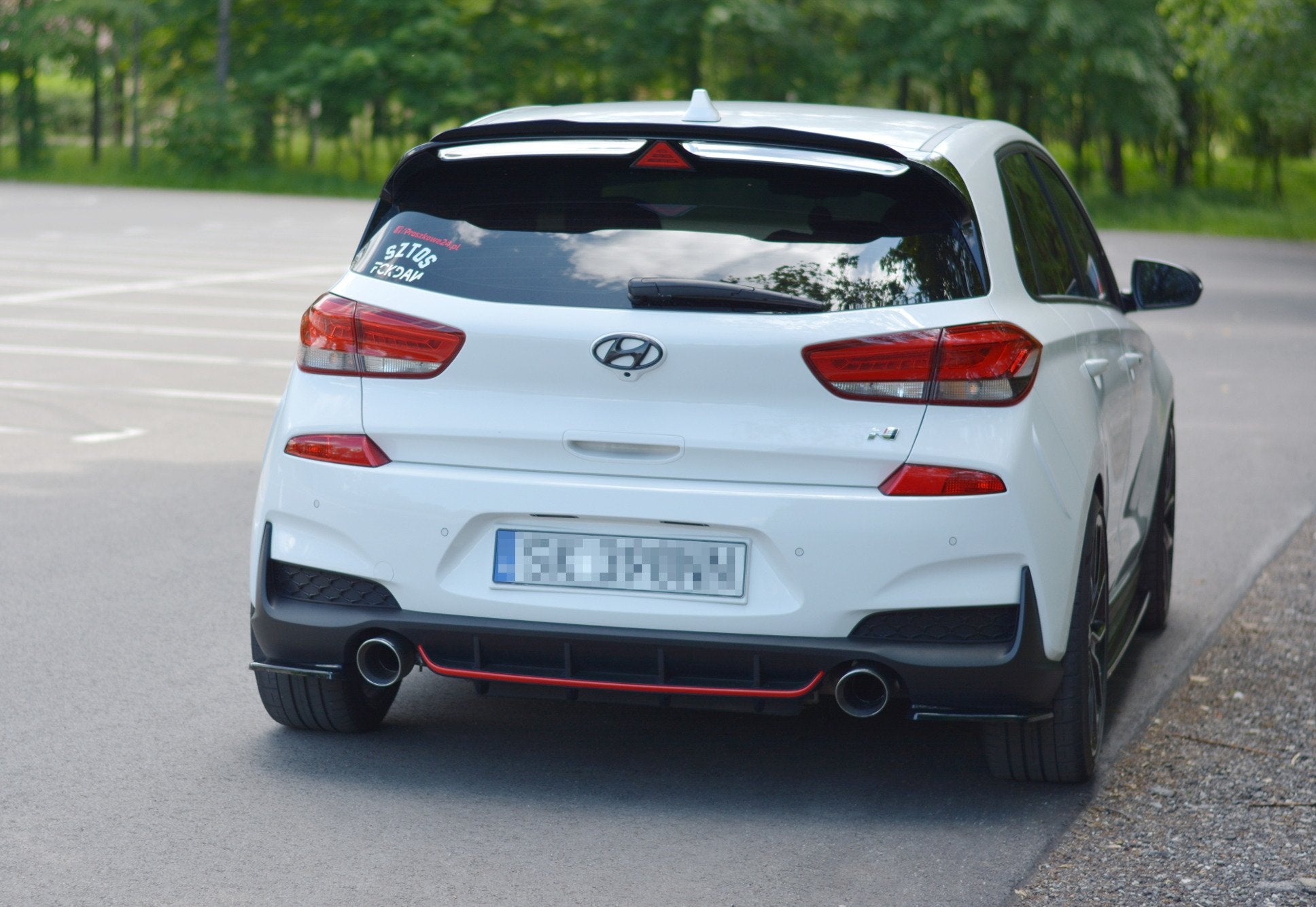 Heck Ansatz Flaps Diffusor für HYUNDAI I30 Mk3 N  schwarz matt