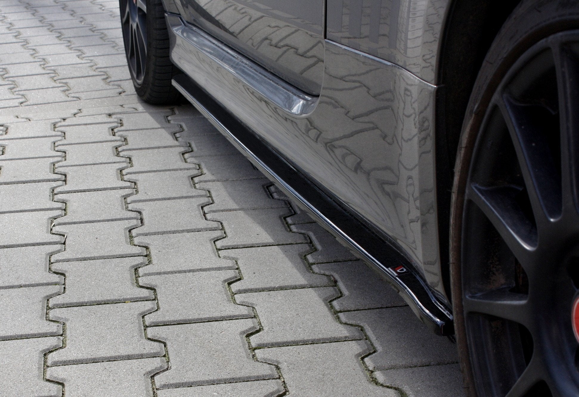 Seitenschweller Ansatz für FIAT 500 ABARTH MK1 FACELIFT schwarz matt