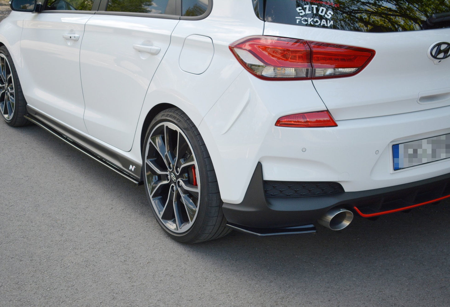 Heck Ansatz Flaps Diffusor für HYUNDAI I30 Mk3 N  Carbon Look