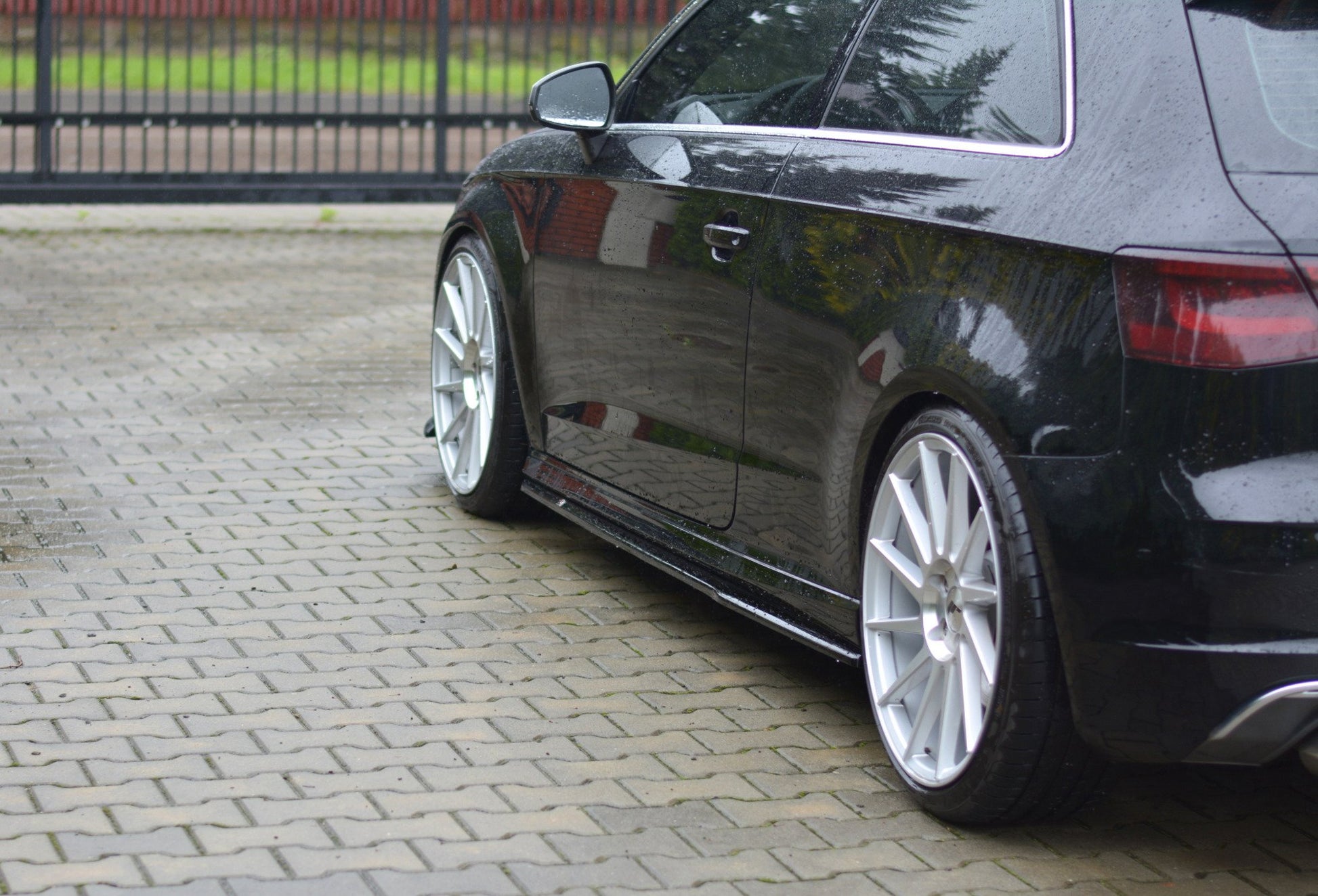 Seitenschweller Ansatz für Audi S3 / A3 S-Line 8V / 8V FL Hatchback schwarz matt