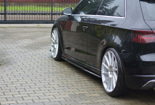 Seitenschweller Ansatz für Audi S3 / A3 S-Line 8V / 8V FL Hatchback Carbon Look