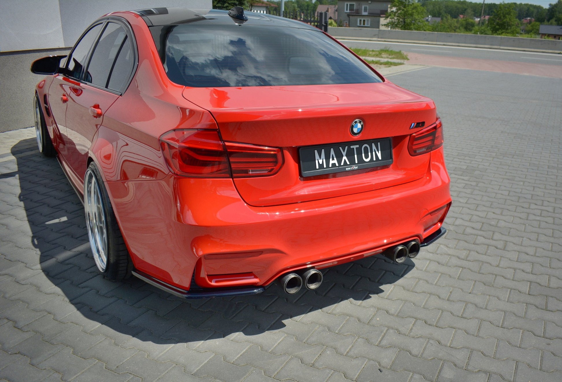 Heck Ansatz Flaps Diffusor V.1 für BMW M3 F80 schwarz Hochglanz