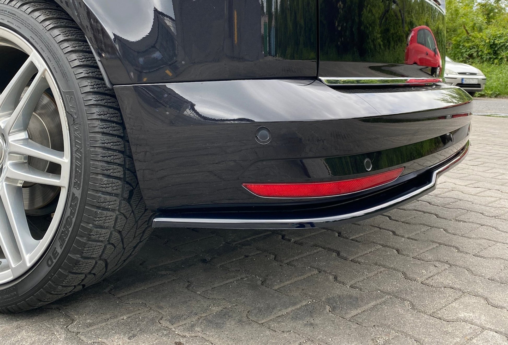 Mittlerer Diffusor Heck Ansatz für Volkswagen Caddy Mk. 4 schwarz matt