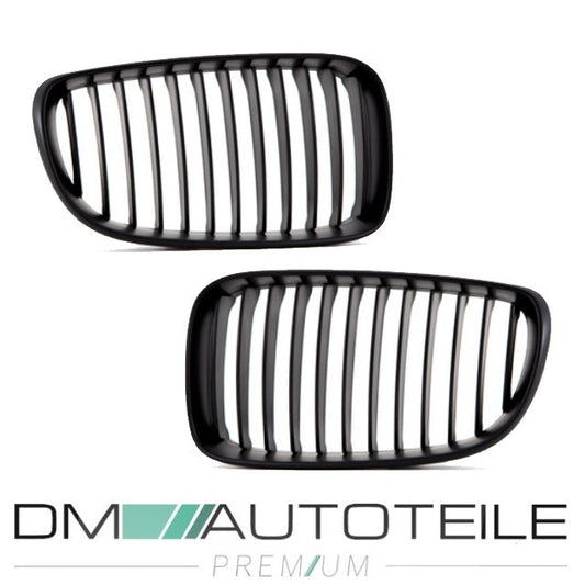Set Kühlergrill Schwarz Matt SATZ passend für BMW 1er E87 E82 E88 Facelift Bj 07-11