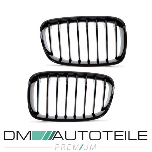 Set Performance Kühlergrill für BMW 1er F20 F21 Bj 11-15 vor Facelift passend Schwarz Glanz