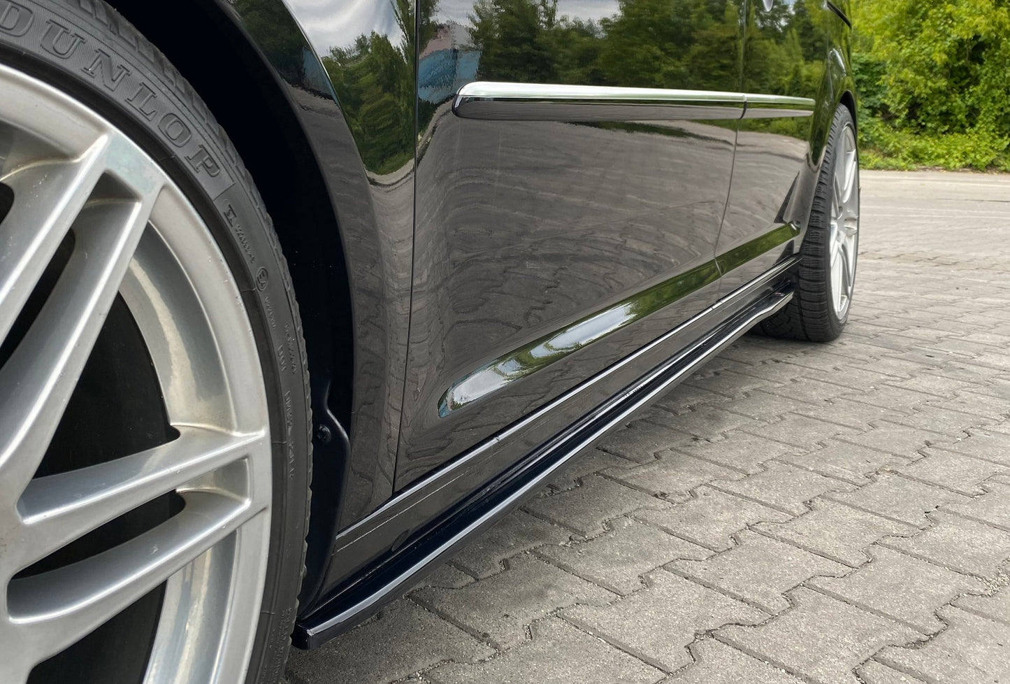 Seitenschweller Ansatz für Volkswagen Caddy Mk. 4 schwarz Hochglanz