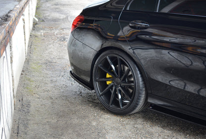 Heck Ansatz Flaps Diffusor für MERCEDES- BENZ C43 AMG W205 schwarz matt