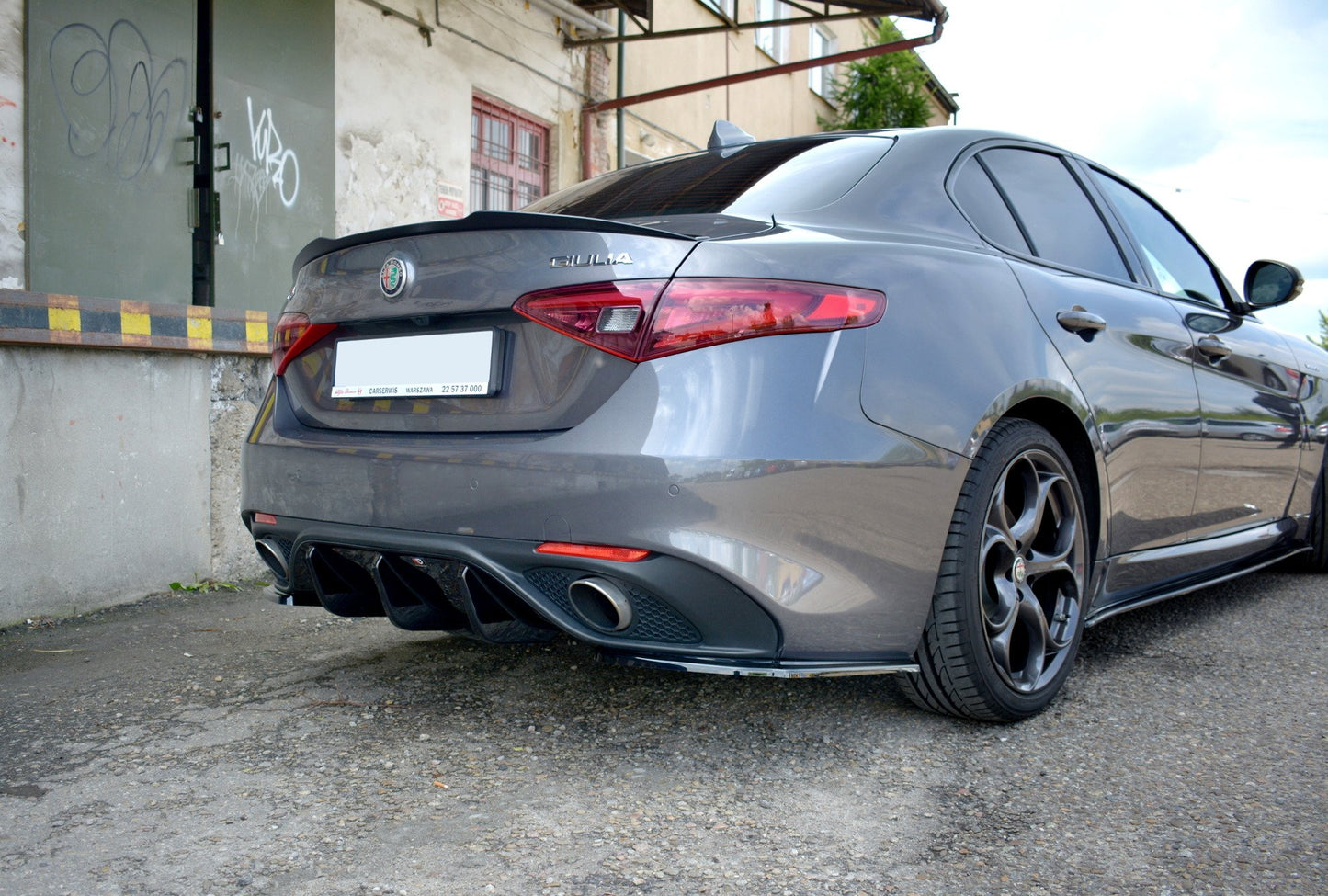Diffusor Heck Ansatz für ALFA ROMEO GIULIA VELOCE schwarz matt