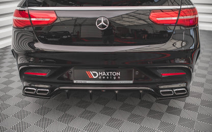 Heck Ansatz Flaps Diffusor V.2 für Mercedes-Benz GLE Coupe 63 AMG C292 schwarz Hochglanz
