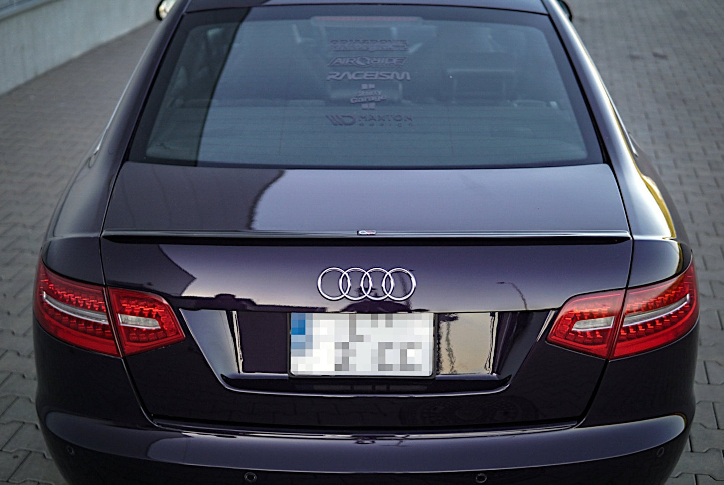 Spoiler CAP für Audi A6 S-Line C6 FL Limousine schwarz matt