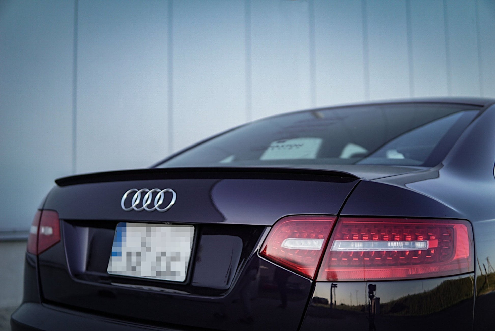 Spoiler CAP für Audi A6 S-Line C6 FL Limousine schwarz matt