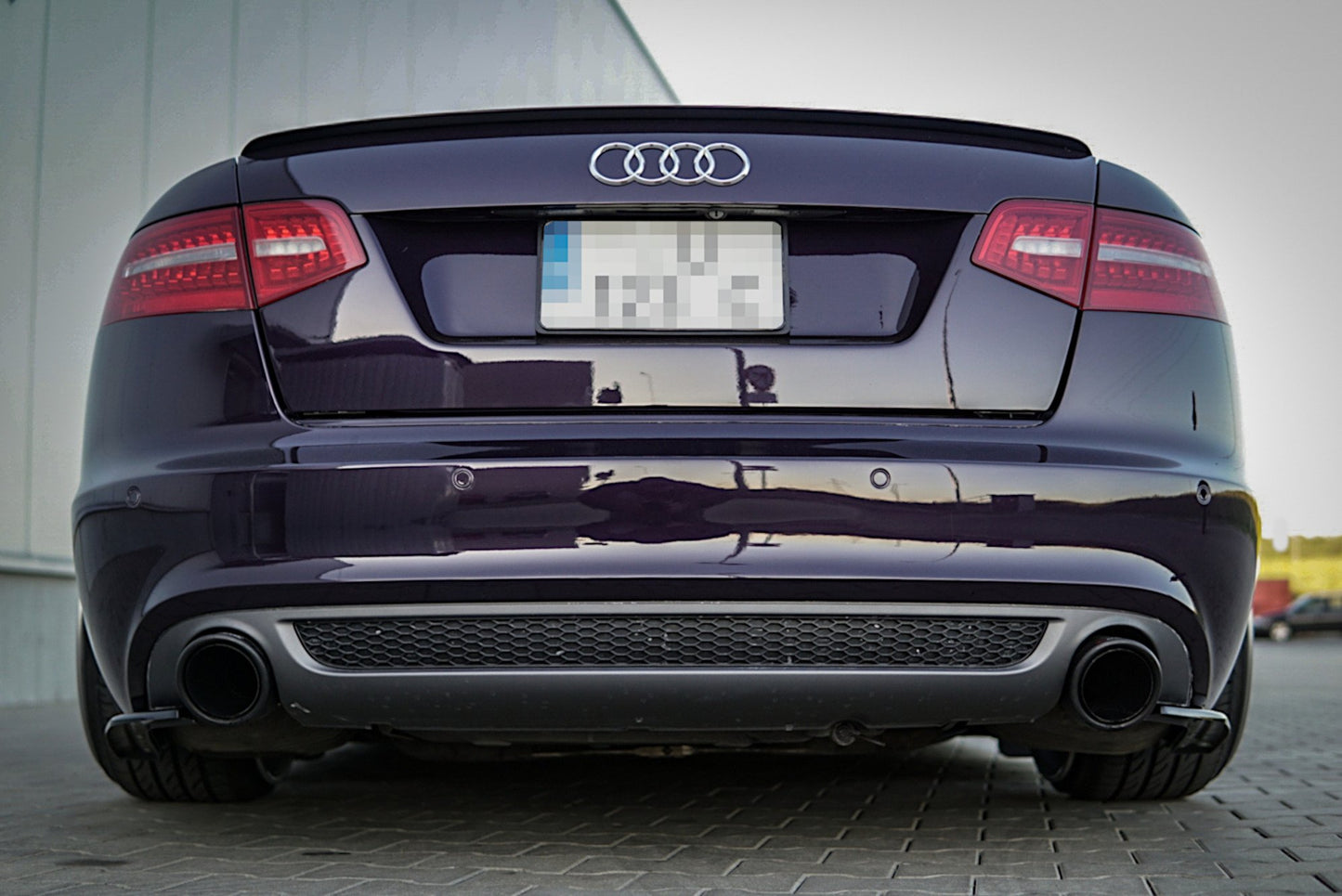 Spoiler CAP für Audi A6 S-Line C6 FL Limousine schwarz matt