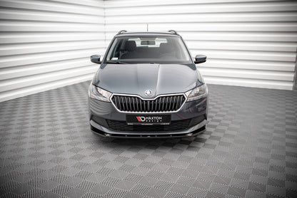 Front Ansatz für Skoda Fabia Mk3 Facelift schwarz Hochglanz