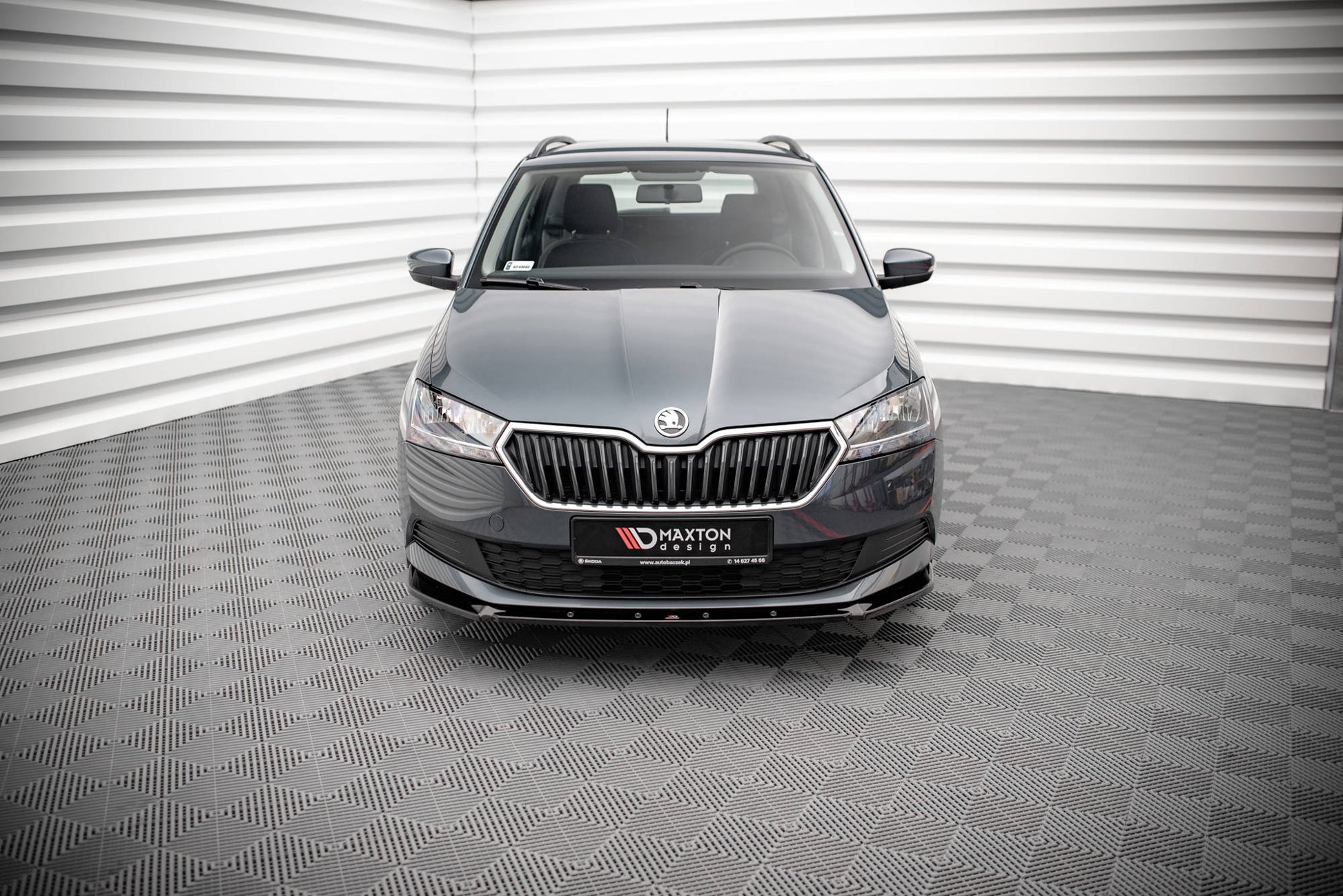 Front Ansatz für Skoda Fabia Mk3 Facelift Carbon Look