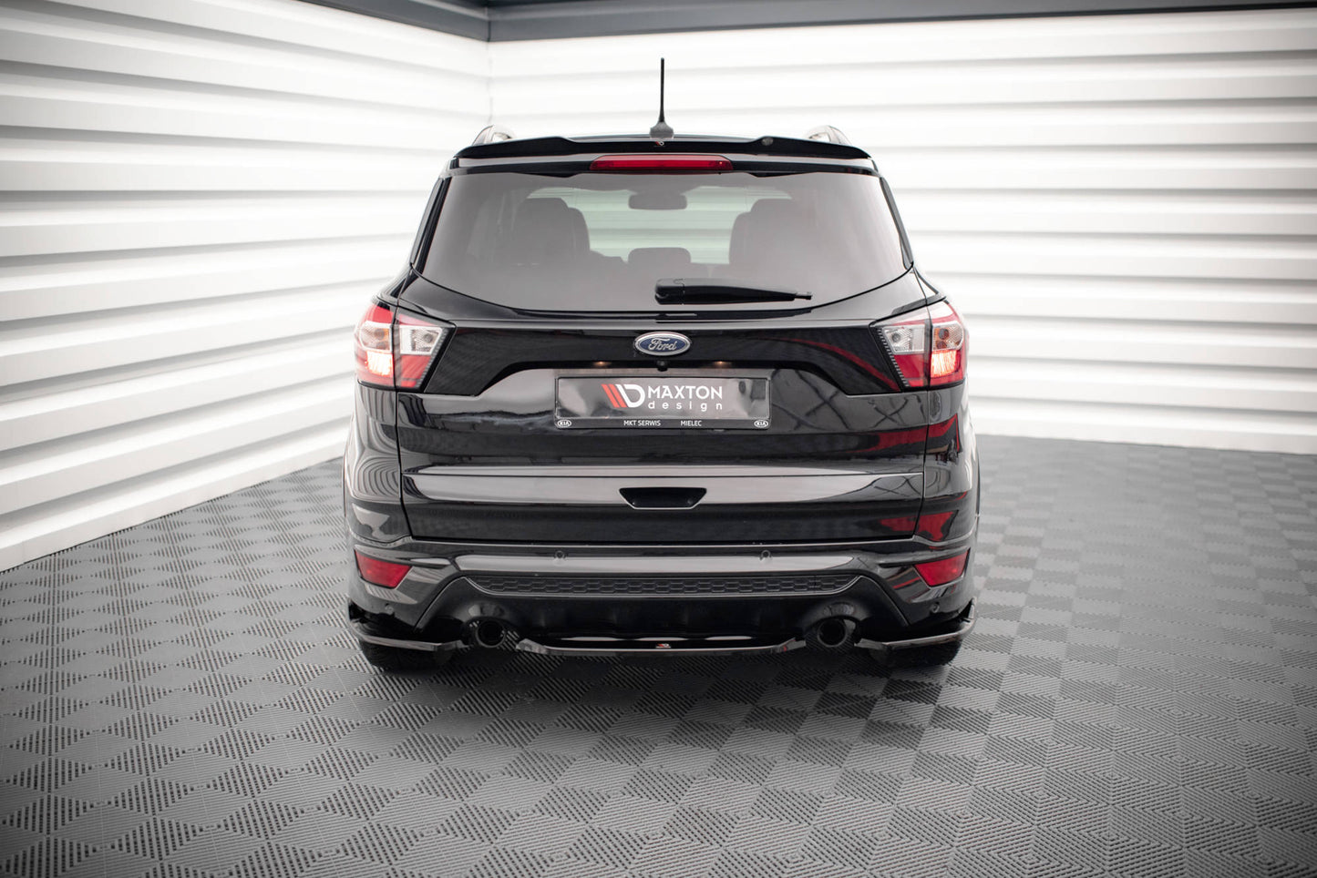 Mittlerer Diffusor Heck Ansatz für Ford Escape ST-Line Mk3 schwarz Hochglanz