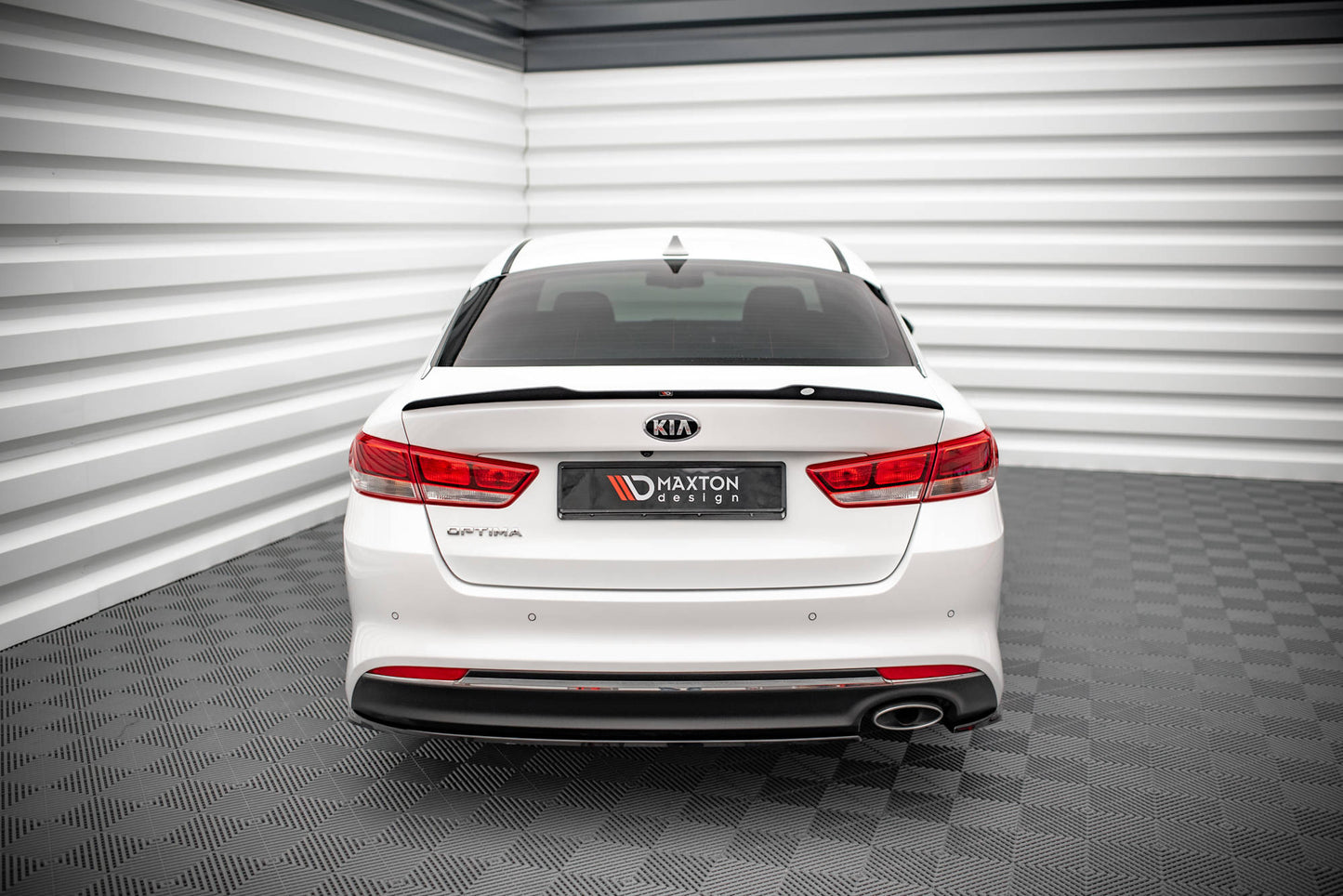 Heck Ansatz Flaps Diffusor für Kia Optima Mk4 schwarz matt