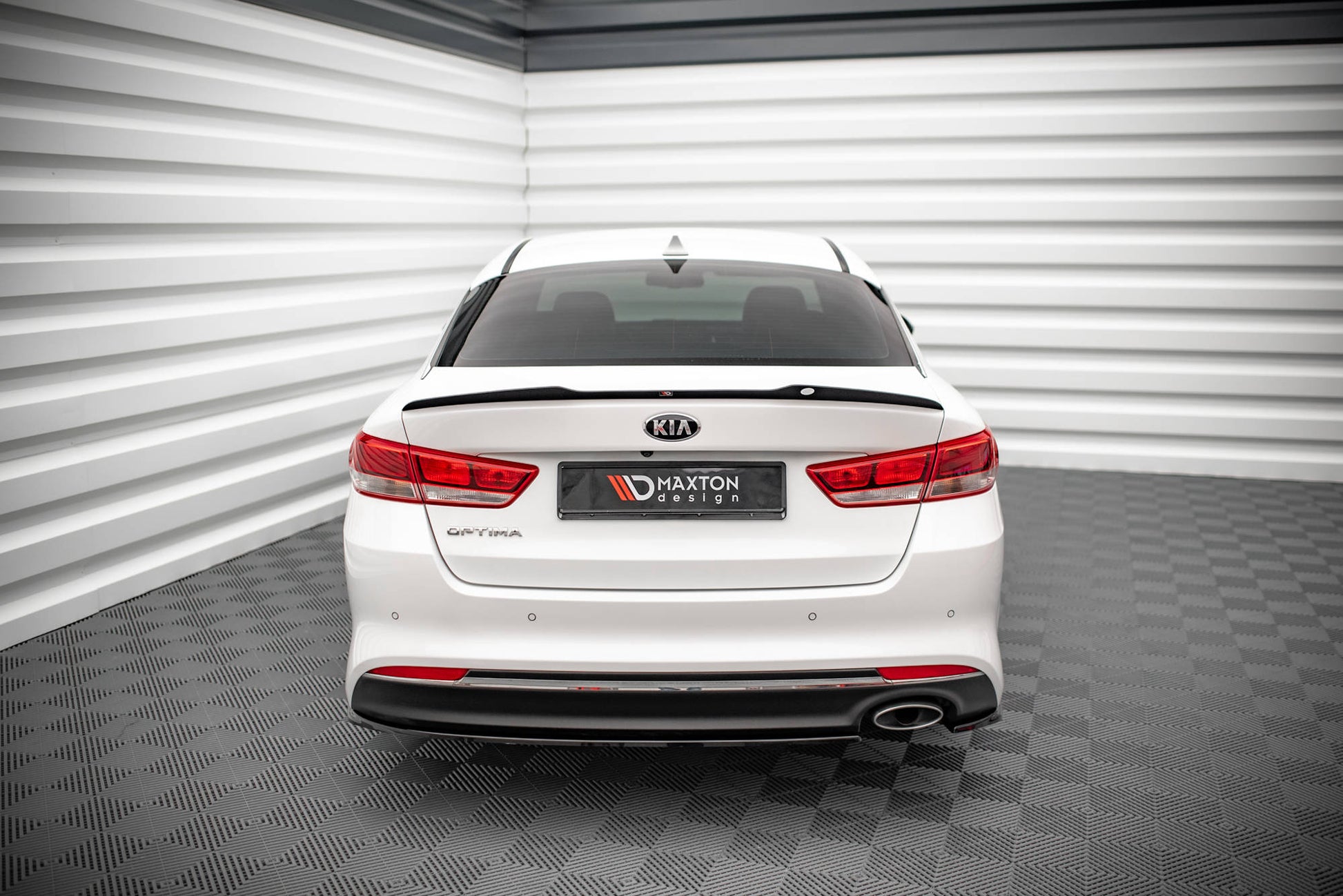 Heck Ansatz Flaps Diffusor für Kia Optima Mk4 schwarz matt