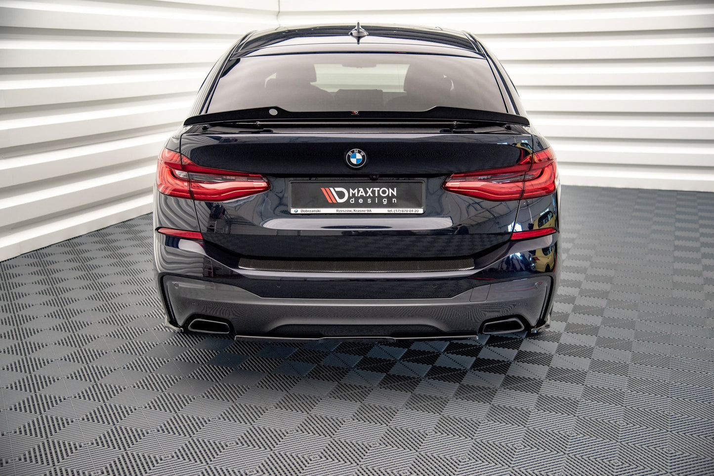 Heck Ansatz Flaps Diffusor für BMW 6er GT G32 M-Paket schwarz matt