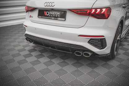 Mittlerer Diffusor Heck Ansatz für Audi S3 Sportback 8Y Carbon Look