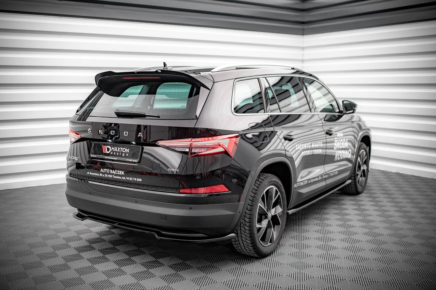 Spoiler CAP für Skoda Kodiaq Mk1 Facelift schwarz Hochglanz