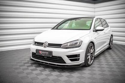 Front Ansatz V.4 für Volkswagen Golf R Mk7 schwarz Hochglanz