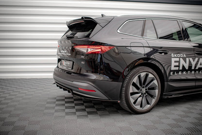 Mittlerer Diffusor Heck Ansatz DTM Look für Skoda Enyaq iV schwarz Hochglanz