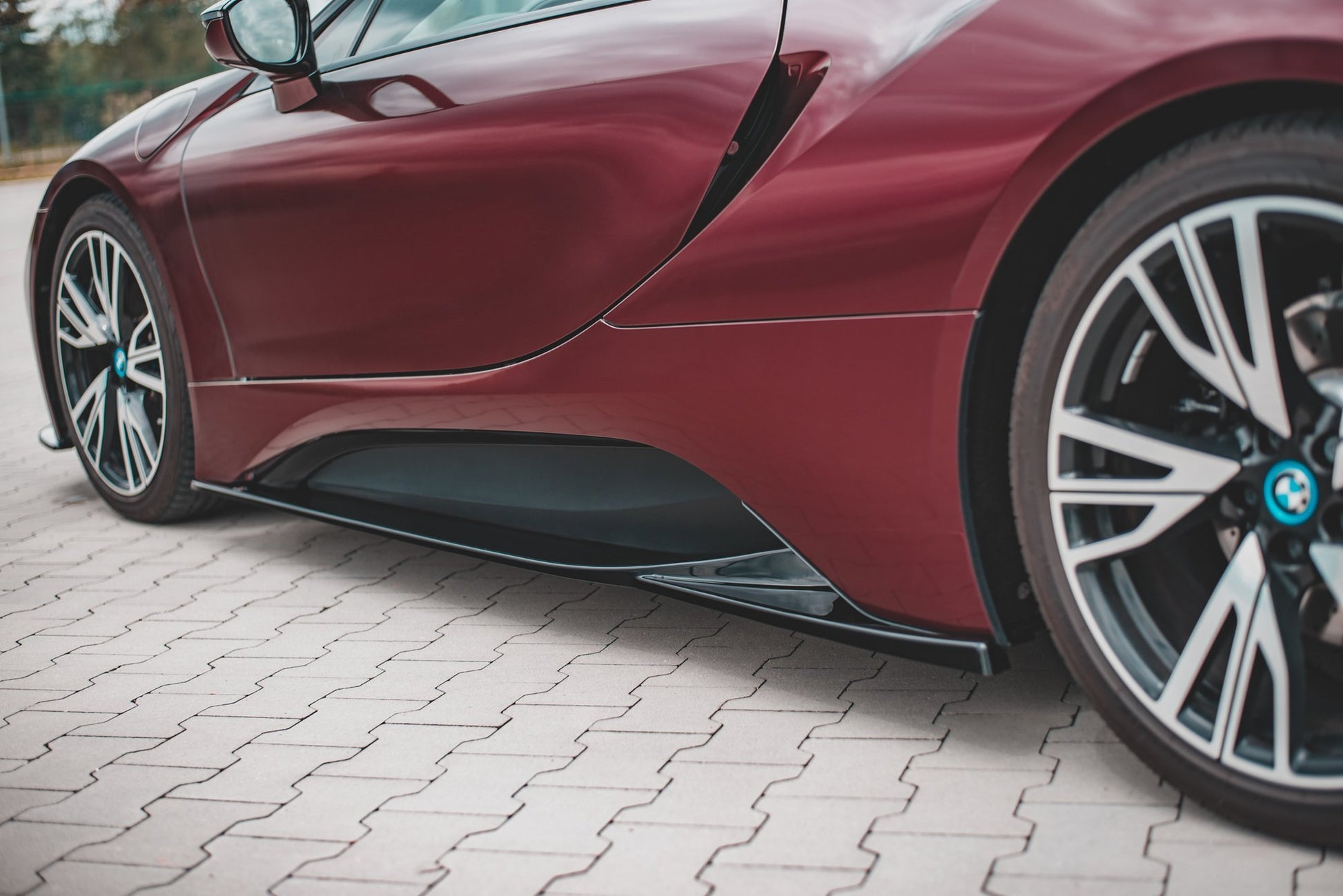 Seitenschweller Ansatz für BMW i8 schwarz Hochglanz