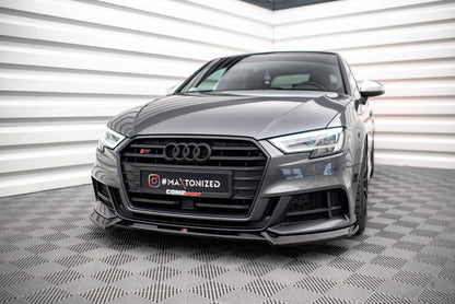 Front Ansatz V.3 für Audi S3 Sportback 8V Facelift Carbon Look