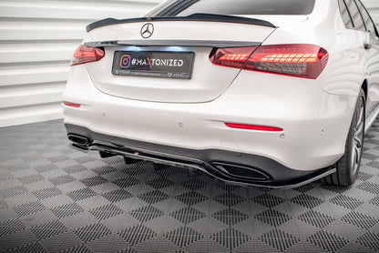 Mittlerer Diffusor Heck Ansatz DTM Look für Mercedes-Benz E AMG-Line W213 Facelift schwarz Hochglanz
