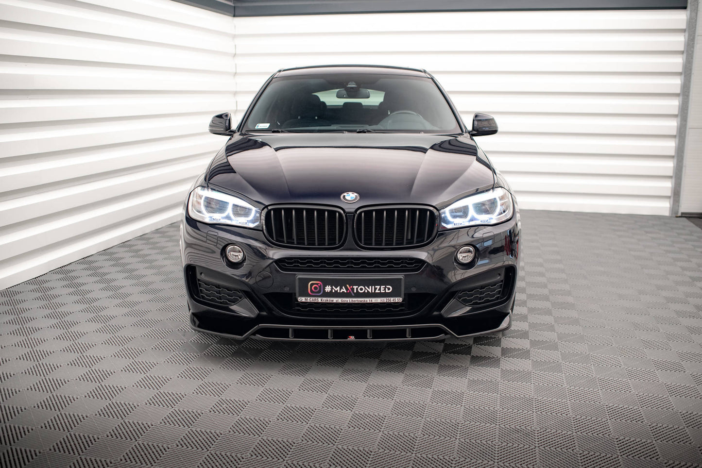 Front Ansatz V.2 für BMW X6 M-Paket F16 schwarz Hochglanz
