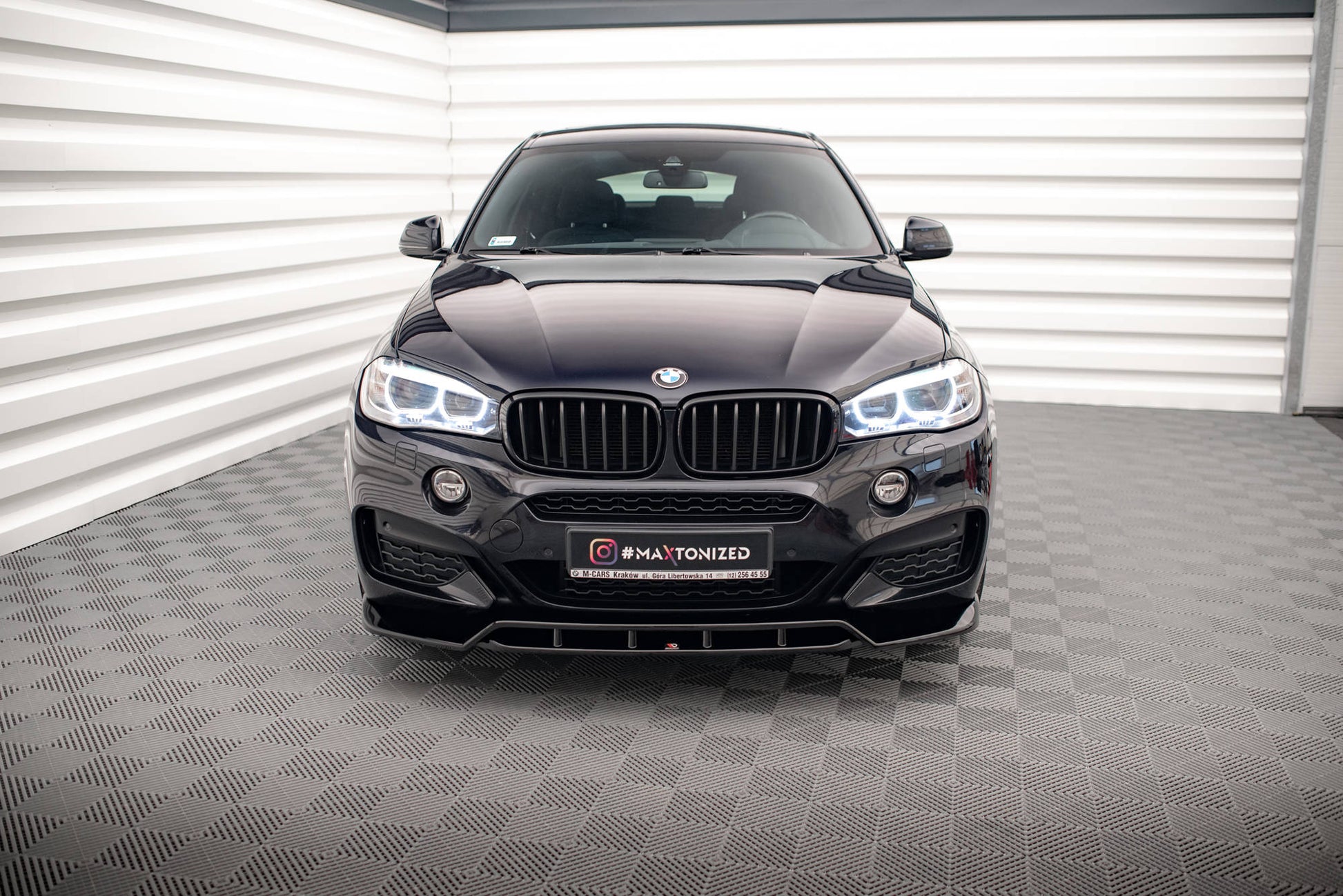 Front Ansatz V.2 für BMW X6 M-Paket F16 schwarz Hochglanz