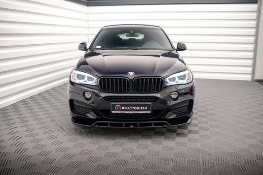 Front Ansatz V.2 für BMW X6 M-Paket F16 schwarz Hochglanz