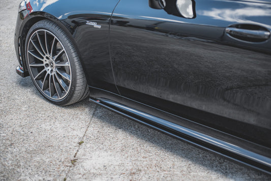 Seitenschweller Ansatz für Mercedes-Benz CLS AMG-Line / 53AMG C257 schwarz matt