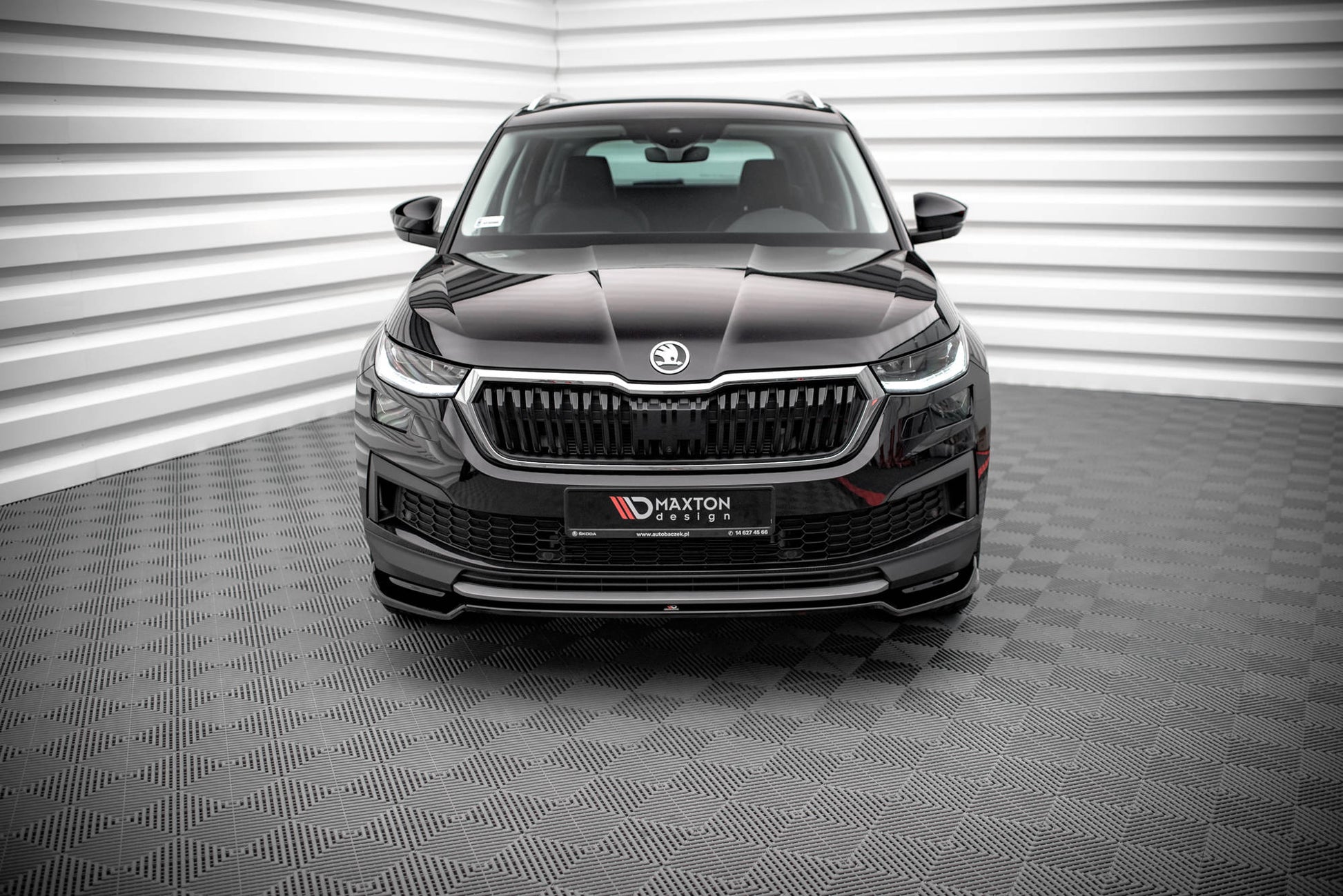 Front Ansatz V.2 für Skoda Kodiaq Mk1 Facelift schwarz matt
