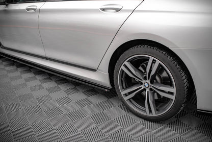 Seitenschweller Ansatz für BMW 7 Lang M-Paket G12 schwarz Hochglanz