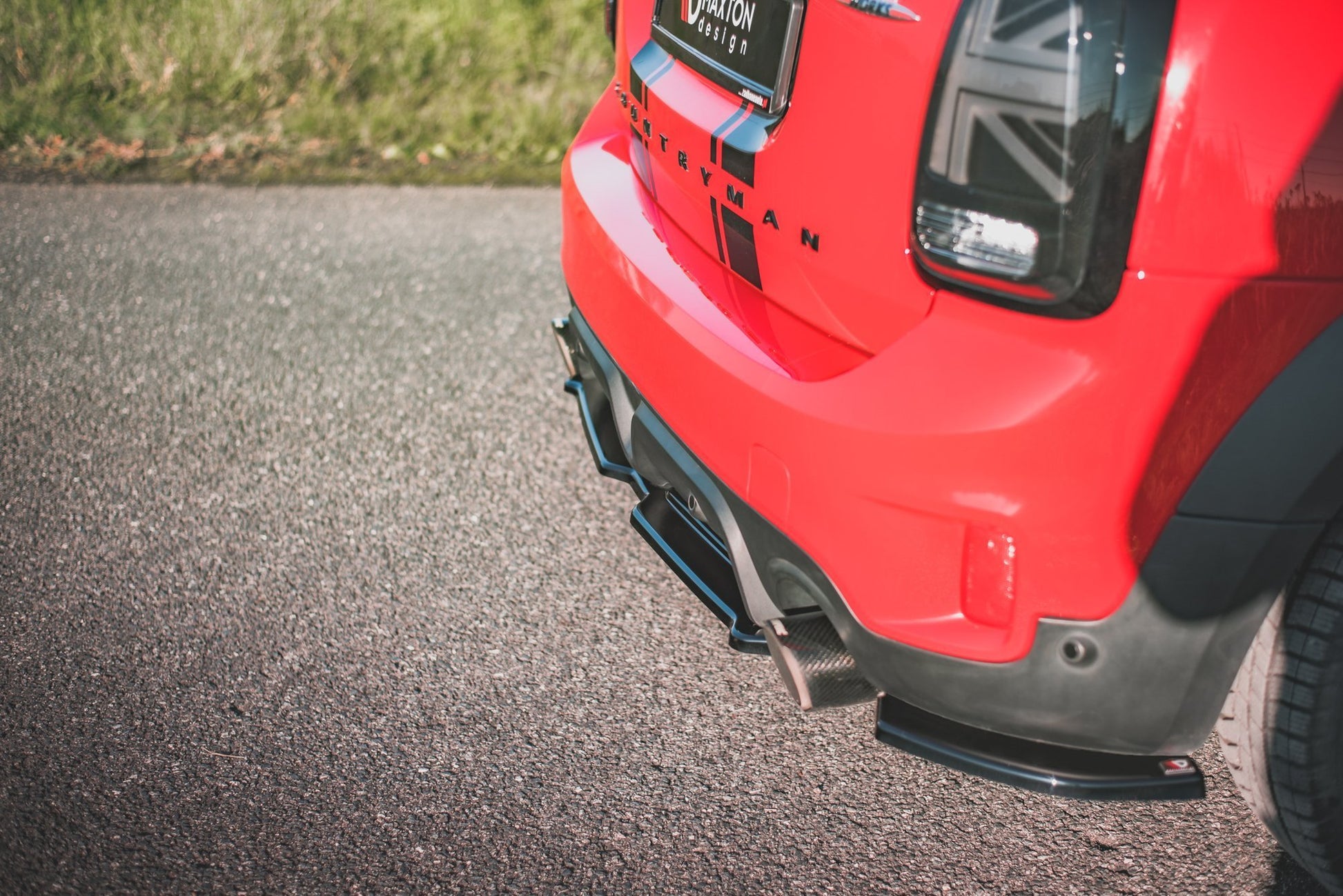 Heck Ansatz Flaps Diffusor für Mini Countryman Mk2 F60 JCW Carbon Look