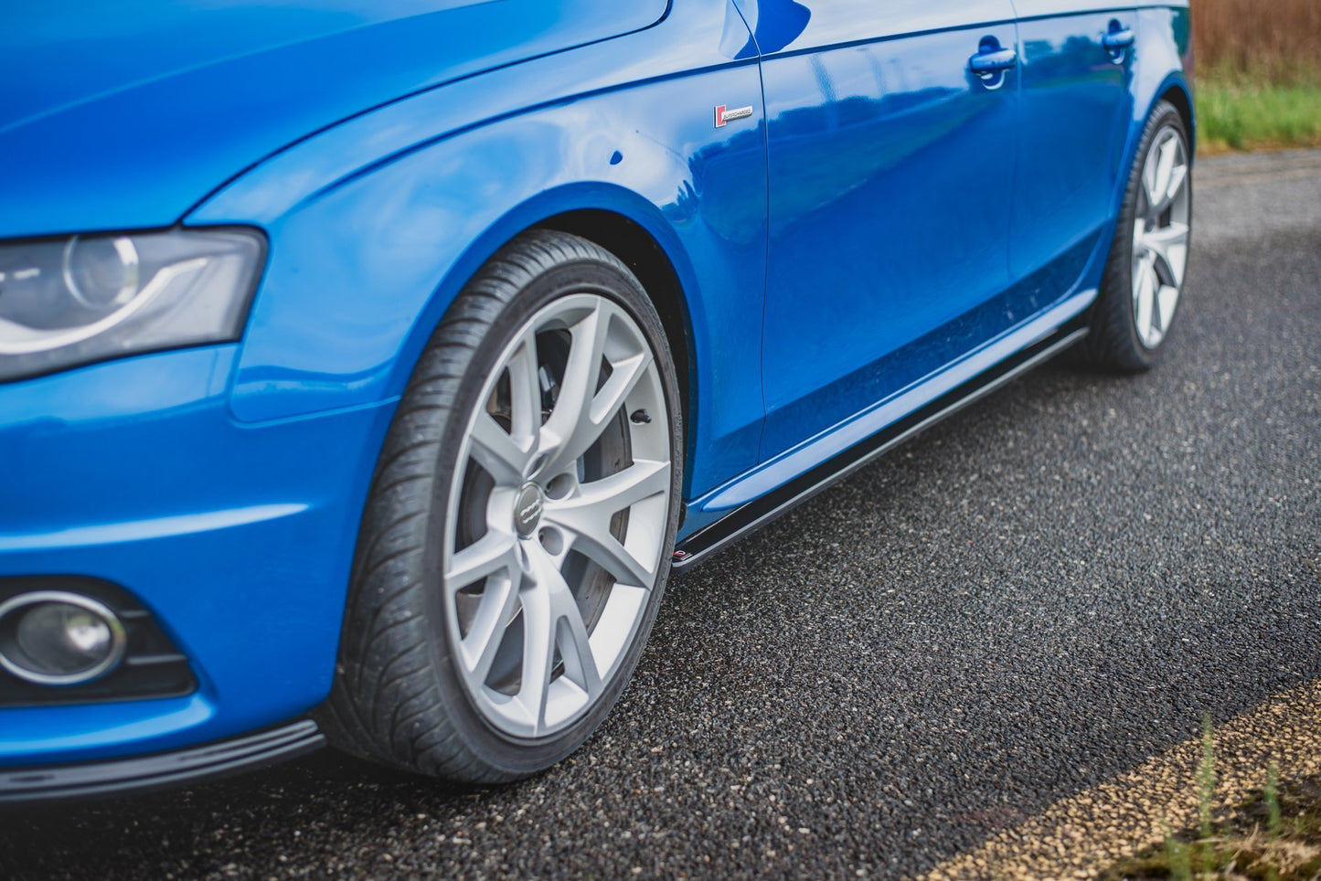 Seitenschweller Ansatz für Audi S4 / A4 / A4 S-Line B8 / B8 FL schwarz Hochglanz